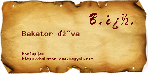 Bakator Éva névjegykártya